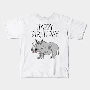 Happy Birthday Rhino Wildlife Lover Kids T-Shirt